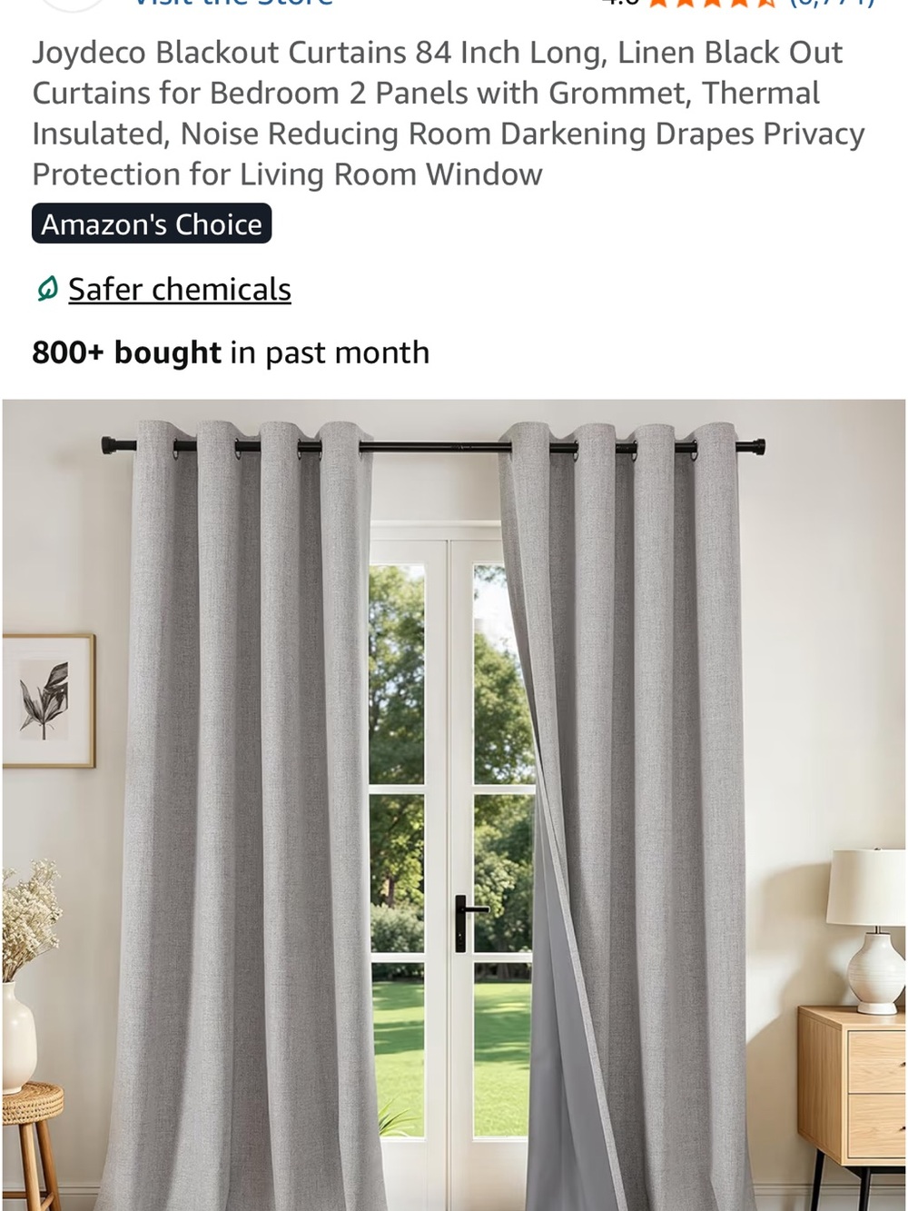 Gray Blackout Curtain Panels - Home Accents